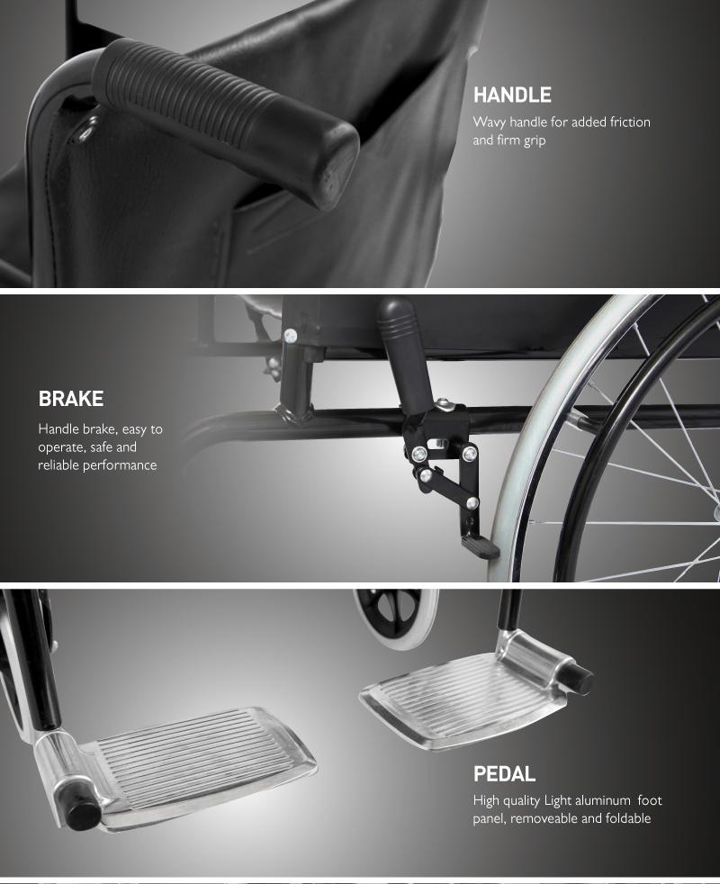 Ske030 Lightweight Motorized Multifunction Adjustable Foldable Paralysis Disabled Manual Wheelchair