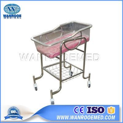 Bbc005 Stainless Steel Hospital Infant Adjustable Medical Baby Cart