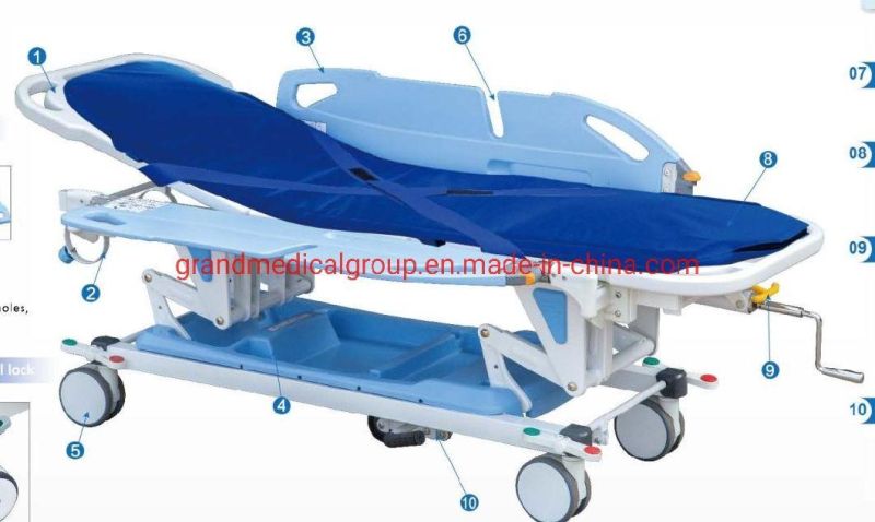 Hospital Emergency Patients Transfer Stretcher Trolley Medical Hospital Patients Transfer Trolley Cart