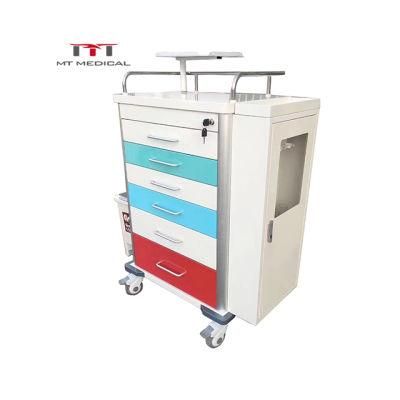 Mt Medical Hospital Used Medical Emergency Clinical Trolley with Drawers