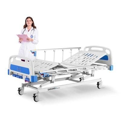 A3w Manual Collapsible Hospital Rehabilitation Bed with Height Adjustable for Home Use