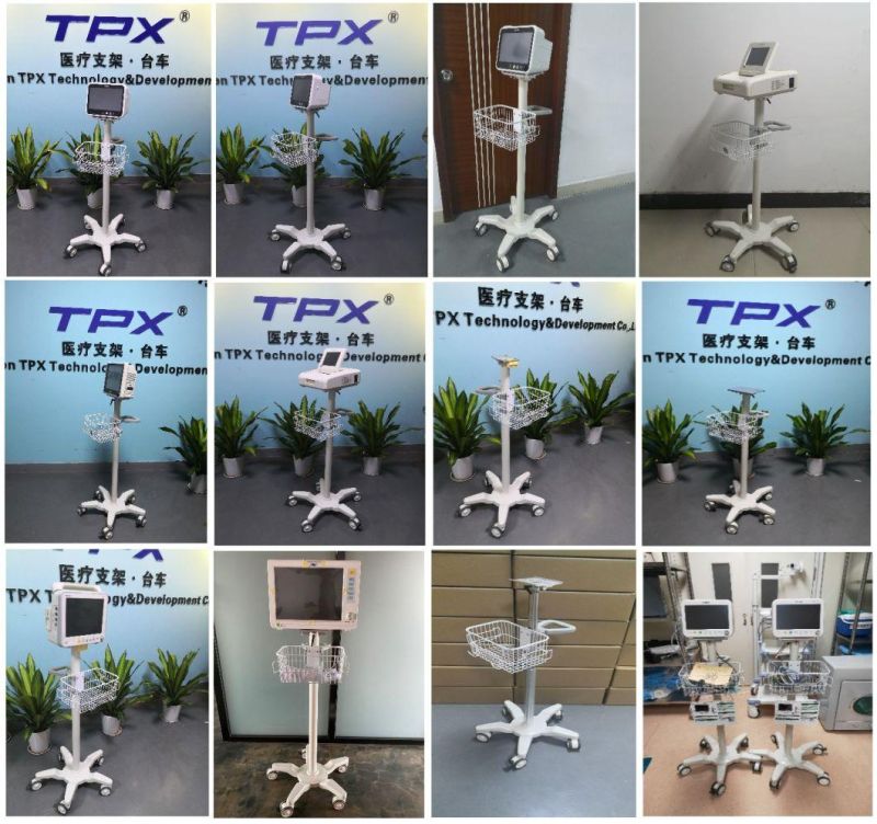 Patient Monitor Rolling Stand Cardiac Monitor Trolley