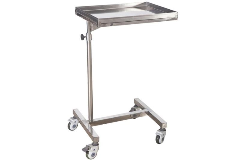 Stainless Steel Drawer Trolley Hospital Trolley with Three Shelves