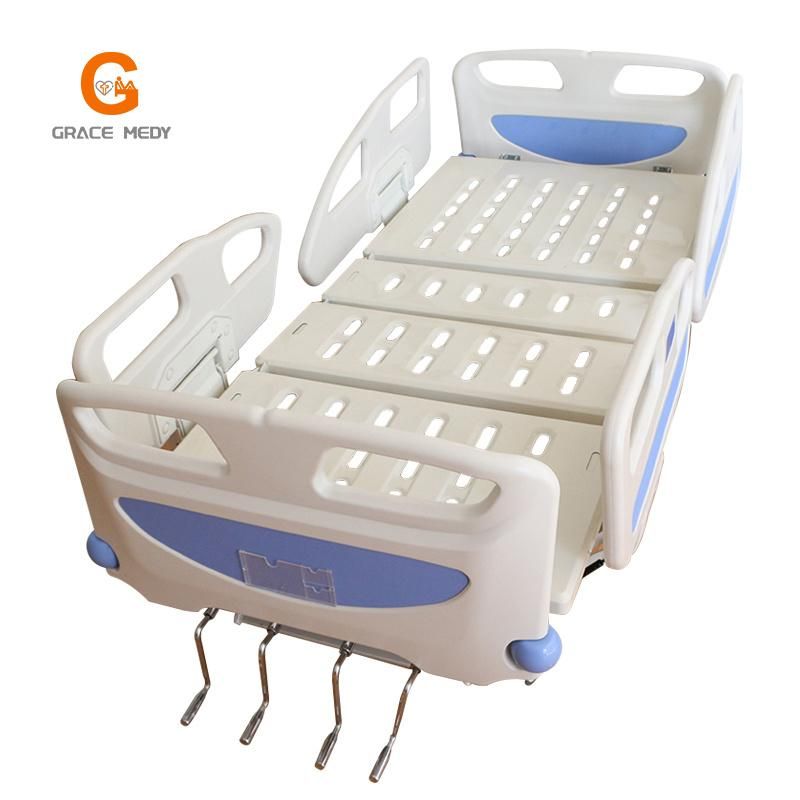 Five 5 Function Manual Hospital Bed 5-Function Nursing Care Equipment Medical Furniture Clinic ICU Patient Hospital Bed