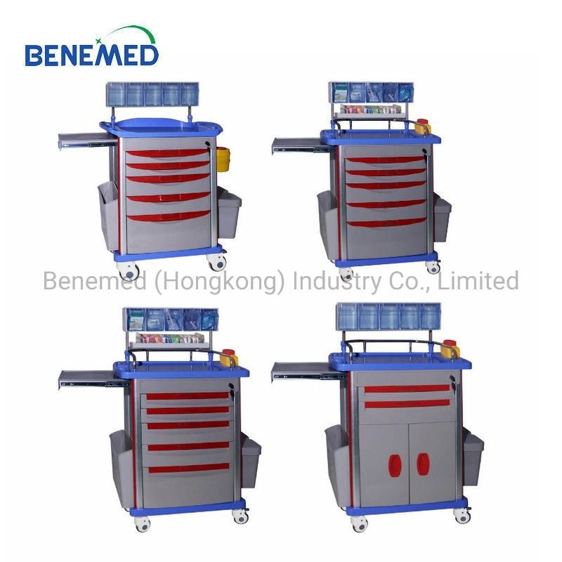 Best Seller Hospital Medical Surgical Equipment Anethesia Trolley ABS Crash Cart