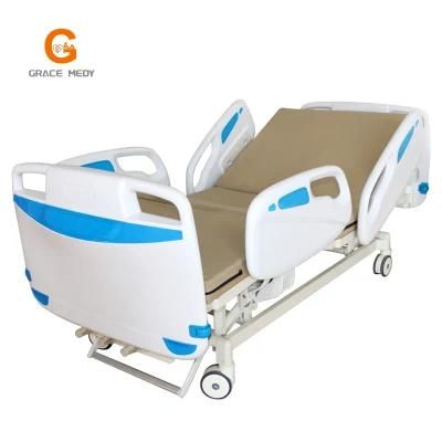 Factory Medical Equipment 3 Function Foldable ICU Hospital Bed with Casters Manufacturers
