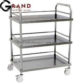 Factory Price Detachable Stainless Steel Medical Trolley Cart Hospital Handcart with Waste Pail Medical Equipment