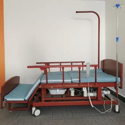 Home Care Hospital Used Electric Multi-Function Hospital Nursing Bed for Disabled Patient with Potty-Hole