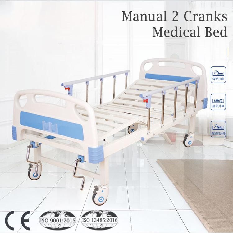 ABS Two-Function Cheap Nursing Care Bed 2 Crank Hospital Bed