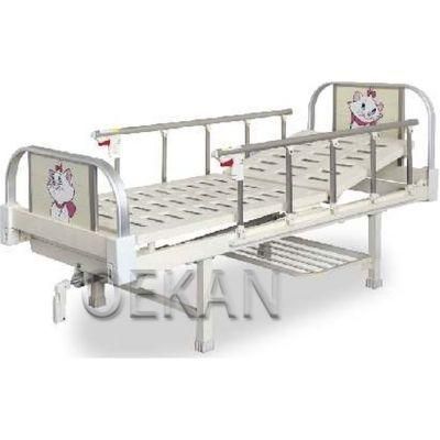 Oekan Hospital Use Furniture Hospital Metal Patient Bed Medical Electric Patient Clinic Bed Single Folding Adjustable Children Bed with IV Pole