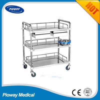 Medical Stainless Steel Instrument Hospital Trolley (PW-803)