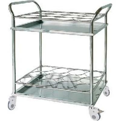 Hospital Restaurant Stainless Steel Medical Liquor Trolley Drink Cart Moving Medical Boiled Water Trolley