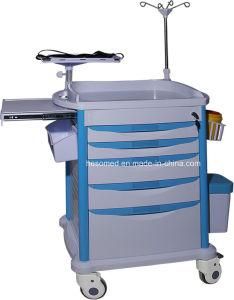 HS-PET002B Hospital Clinical ABS Plastic Emergency Resuscitation Trolley