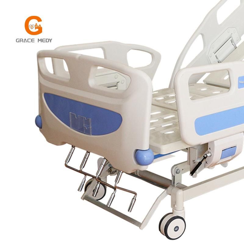 Five 5 Function Manual Hospital Bed 5-Function Nursing Care Equipment Medical Furniture Clinic ICU Patient Hospital Bed