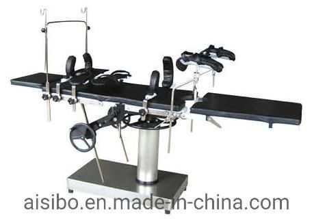 Mechanically Operated Manual System Operating Table Ot for Various Surgical Operations Stainless Steel Surgery Bed Surgical Mechanically Mechanical Operating