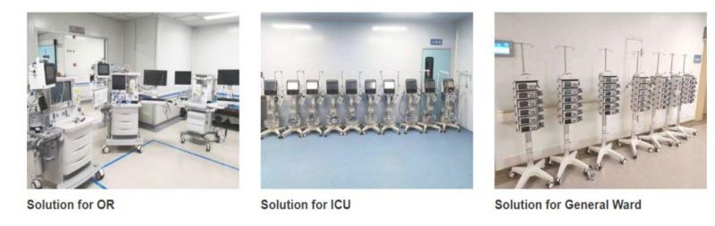 Hospital Trolley Fixed Height Rolling Stand--for Patient Monitor