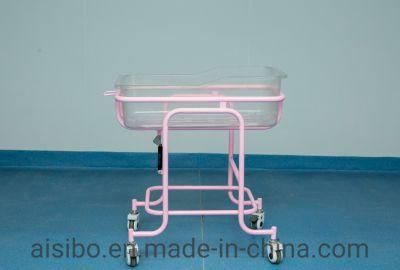 Child Furniture Comfortable Stainless Steel Pediatric Baby Bed Adjustable Manual Hospital Crib for Newborn with CE/FDA