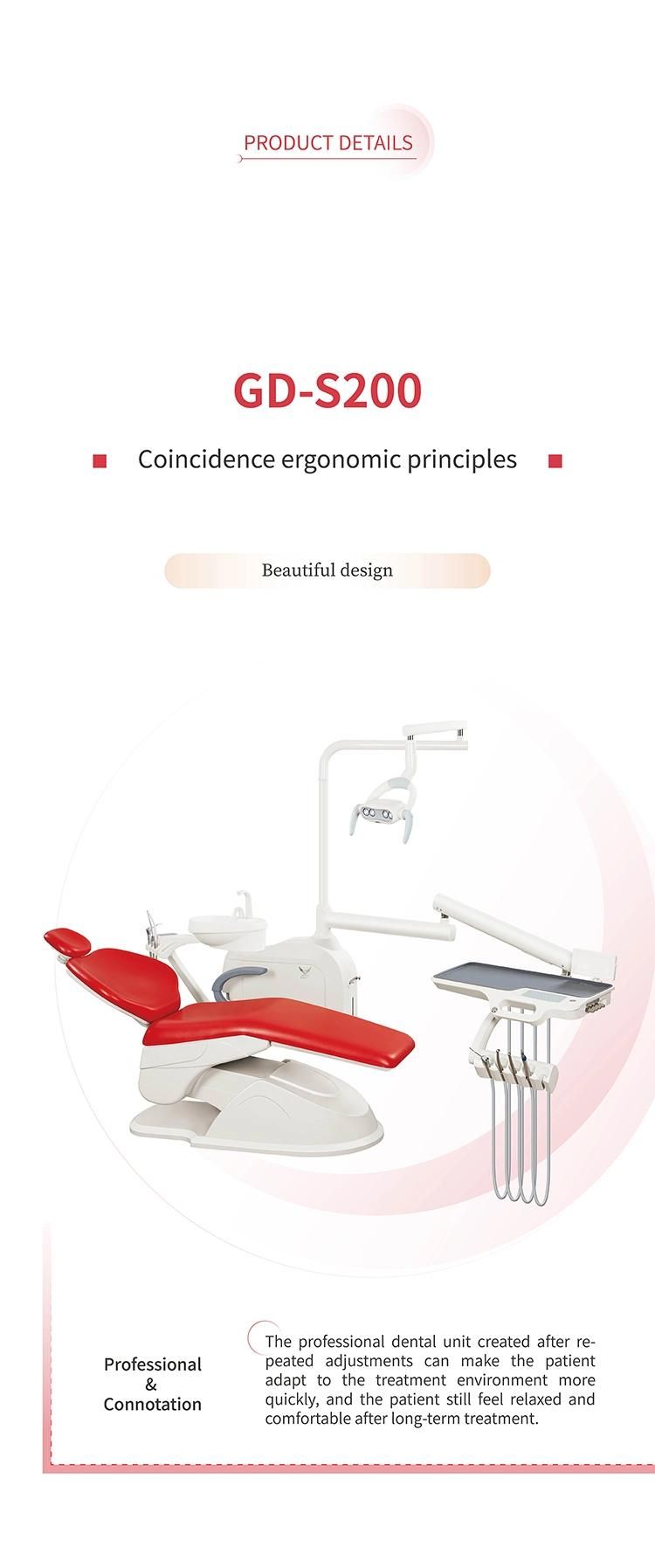 High Quality Gladent LED Sensor & Aluminum Backrest Dental Chair