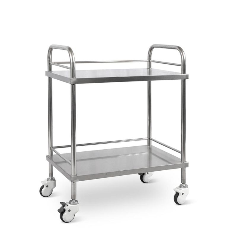Medical Instrument Trolley Stainless Steel Treatment Cart Patient Trolley