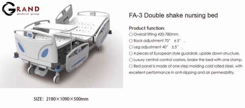 High Quality Two Function Electric Lifting Hospital Bed Medical Device for Sale