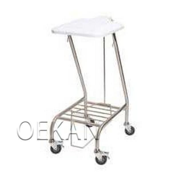 Stainless Steel Single Linen Skip Trolley with Lid