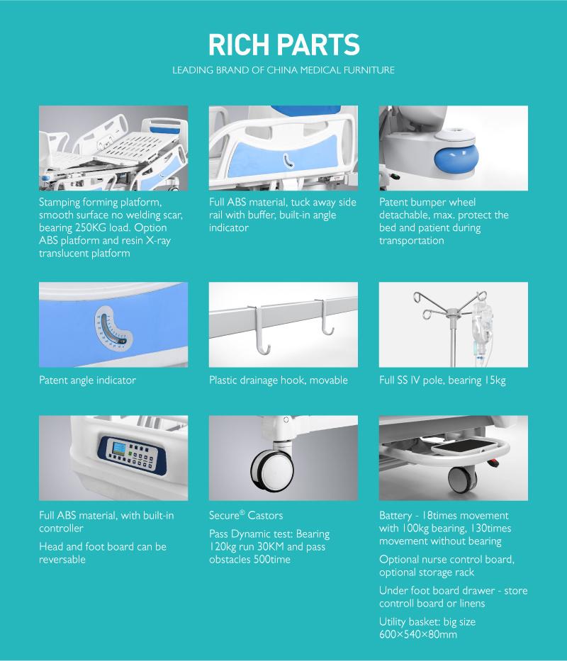 C8f Clinic Adjustable Electric Hospital Patient Bed