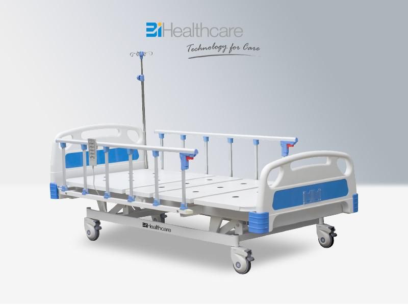 Adjustable Hospital Electric Medical Patient Clinic Care Bed with Foldable Side Rail