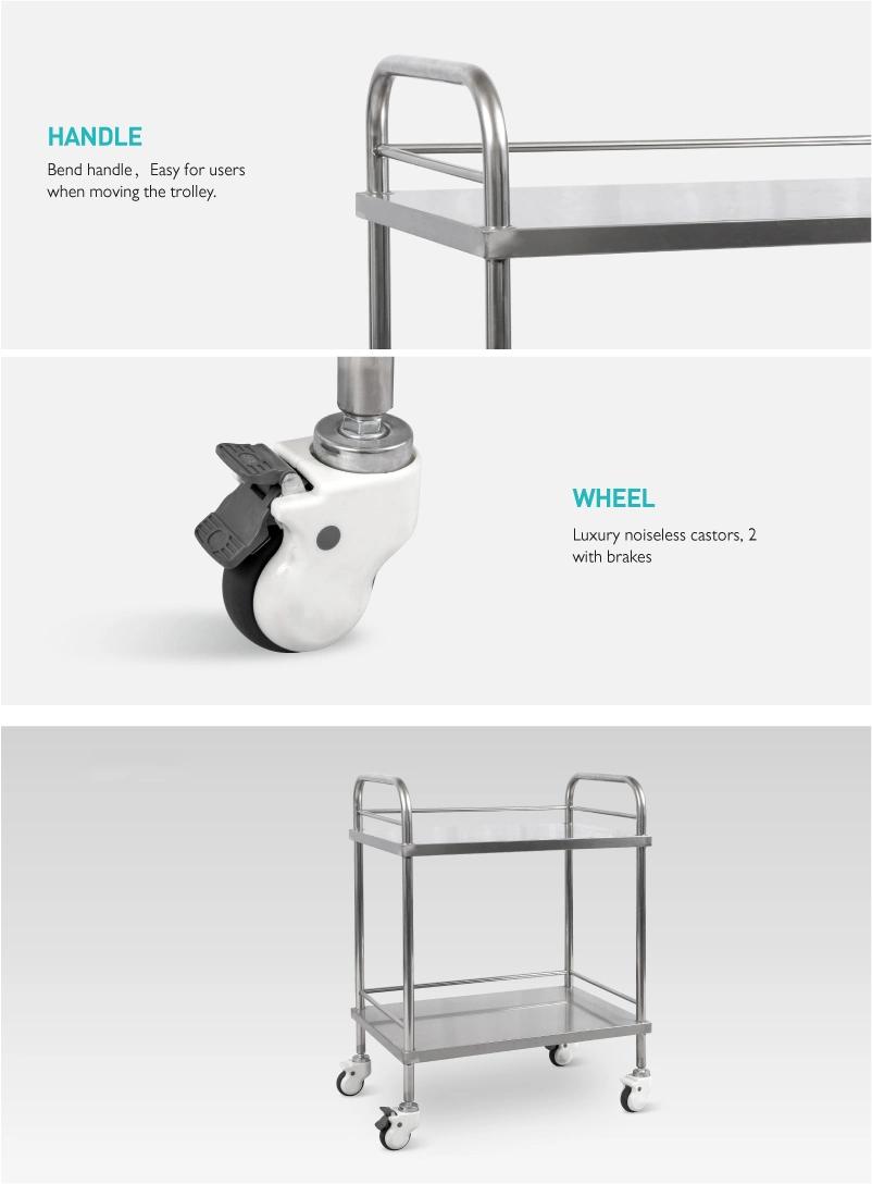 Good Supplier Stainless Steel Cart Trolley Hospital Treatment Trolley Cart