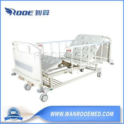 Factory Outlet Bam204 Hospital L-Shaped Folding Guardrail Manual Medical Bed with 2 Cranks