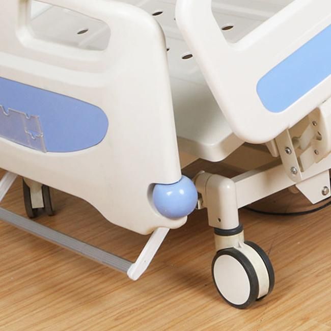 A01-3 5 Function Adjustable Medical Furniture Folding Manual Patient Nursing Electric Hospital Bed with Casters