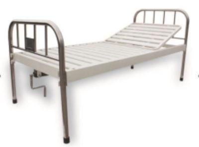 Hospital Bed Manual Sickbed (stainless steel headband single swing bed)