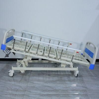 Hight Quality Manual 5 Functions Hospital Bed with Aluminum Guardrails for Wholesale