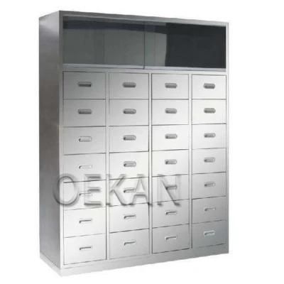 Oekan Hospital Hospital Medicine Storage Cabinet Stainless Steel Pharmacy Cabinets with Multi-Drawers