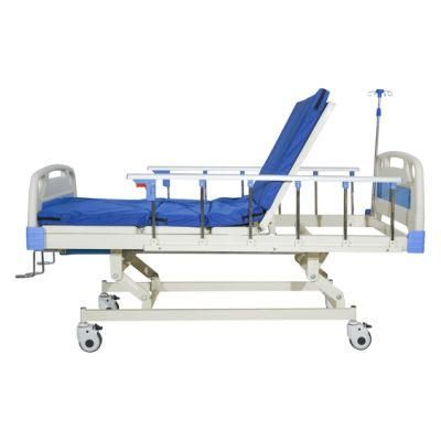 China Manufacturer Nursing Equipment ICU Room Three Shaking Manual Hospital Bed Medical Equipment