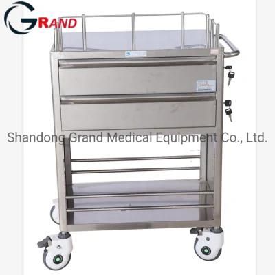 Hospital Stainless Steel Medical Drug Cart Medicine Delivery Trolley
