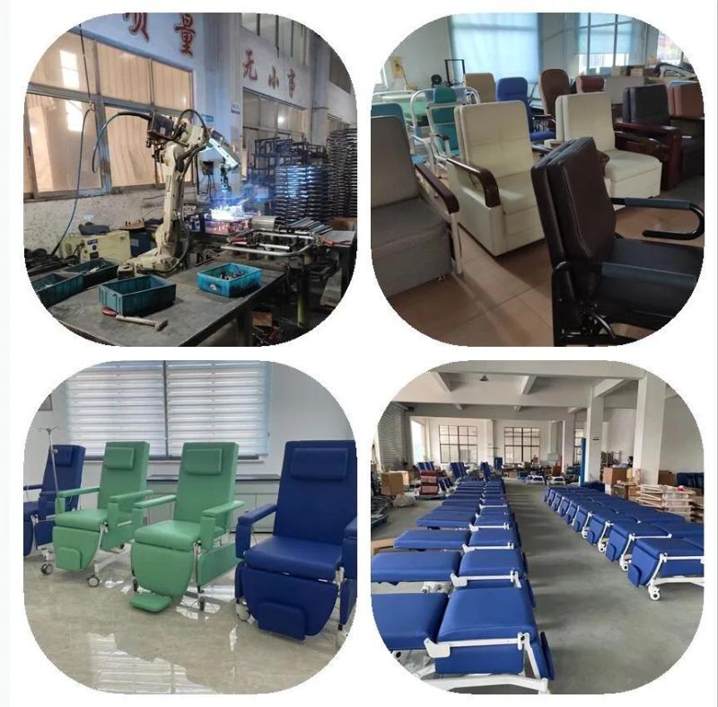 Low Price Medical Furniture Phlebotomy Chair Manual Hospital Treatment Dialysis Chair