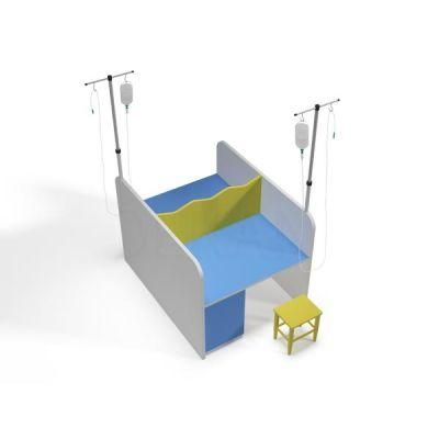Oekan Hospital Use Furniture Hospital Furniture Double Sides Transfusion Bed with Stool and IV Pole for Kids