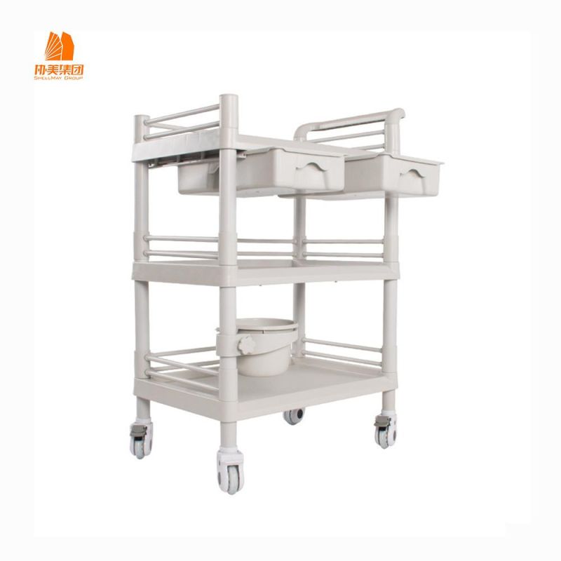 Hospital Convenient Trolley Facilities, Stainless Steel Medicine Trolley.