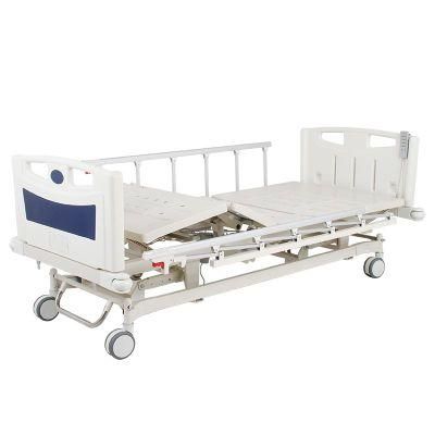 Medical Equipment Electric 3 Function Foldable Hospital Bed with Castors Manufacturers