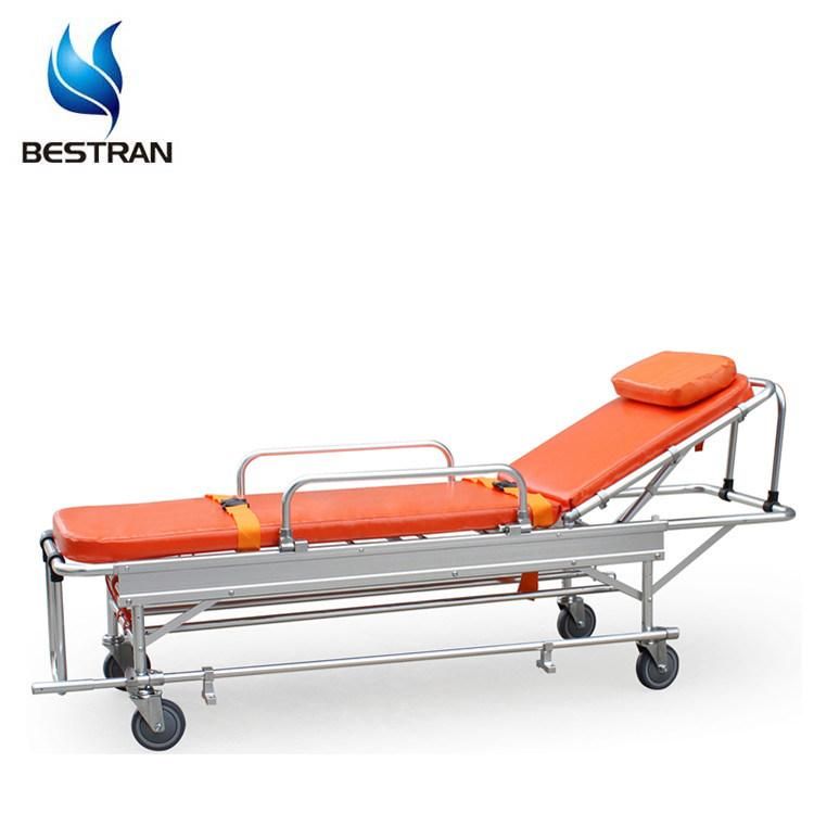 Bt-TF001 Cheap Portable Light Weight Double Folding Stretcher with Wheels Canvas Bag Price