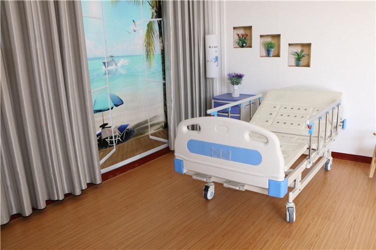 High Quality ABS One Two Cranks Medical Equipment Hospital Bed for Home Nursing