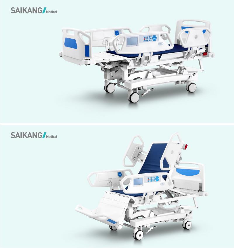 X9X Saikang Factory Professional Multifunction Foldable Clinic Patient Medical Electric Hospital ICU Bed