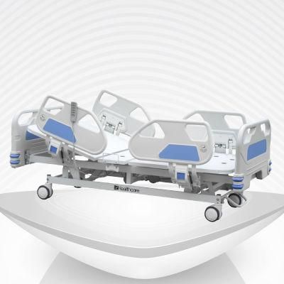 5 Functions Electric Hospital Bed/Patient Bed/Medical Bed with Mattress and I. V Pole