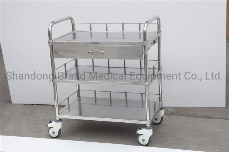 Stainless Steel Double-Layer Dressing Changer for Hospital Trolley