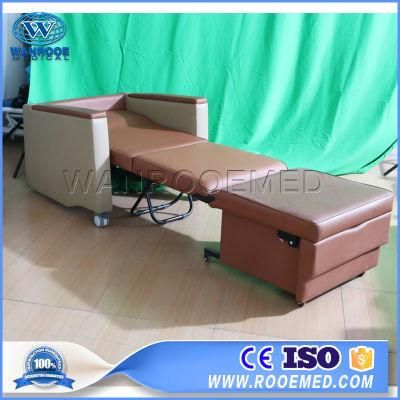 Medical Patient Room Accompany Metal Folding Attendant Sleeping Waiting Chair