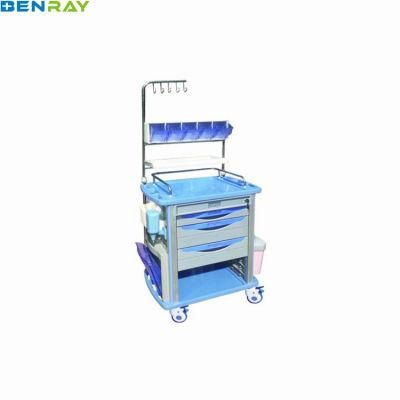 Hospital Patient Crash Cart High Quality ABS Nursing Trolley