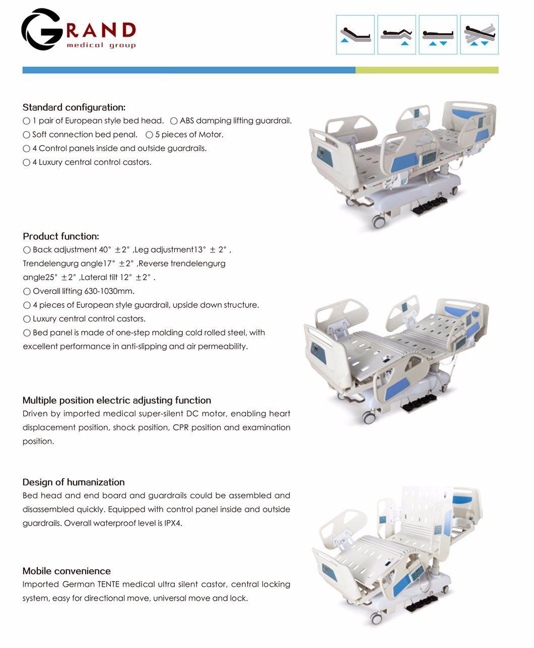 Multi-Function Electrical Hospital Bed for Home Use Supplier Automatic Adjustable ICU Patient Bed Manufacturer Prices for Sale