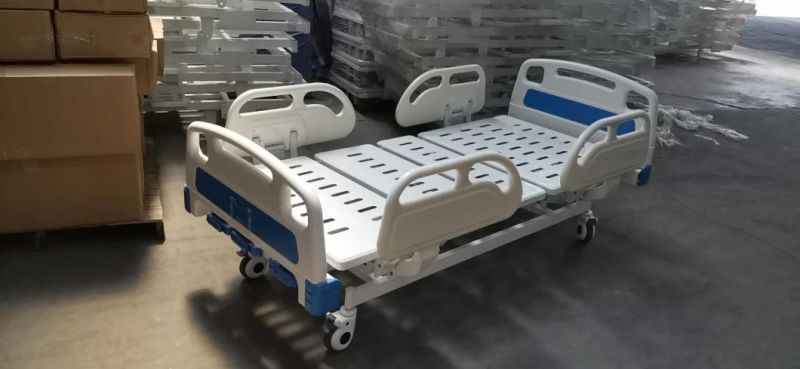 Ce ISO Approved Three Crank ABS Side Rails Patient Bed