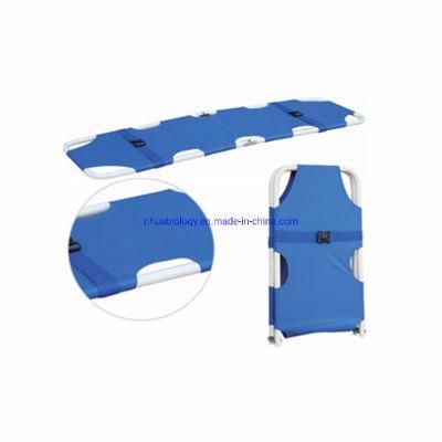 Hospital Medicalsteel Plastic Spraying Folding Stretcher Emergency Folding Stretcher
