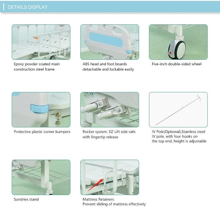 Hospital Furniture Manufacture Medical Three Function Electric Nursing Patient Bed